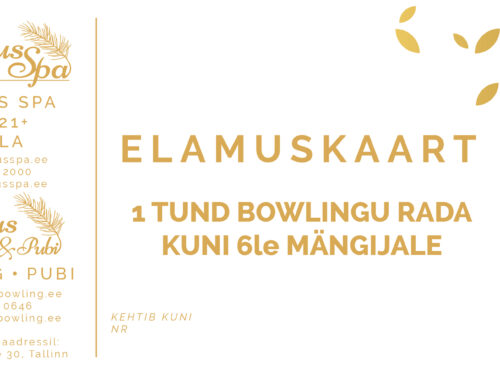Elamus Bowling&Pubi bowlingu kinkekaardid
